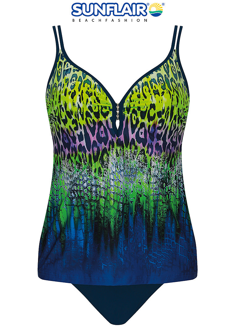 Sunflair Tankini soft cups V hals - 28041 - Donkerblauw/groen