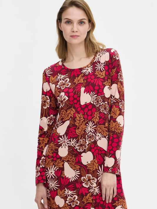 Nanso lang nachthemd herfst bladeren - JUHLA 29054 - Bruin