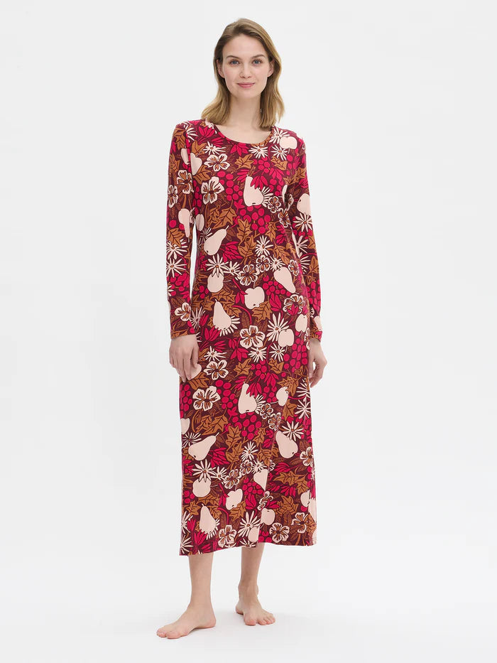 Nanso lang nachthemd herfst bladeren - JUHLA 29054 - Bruin