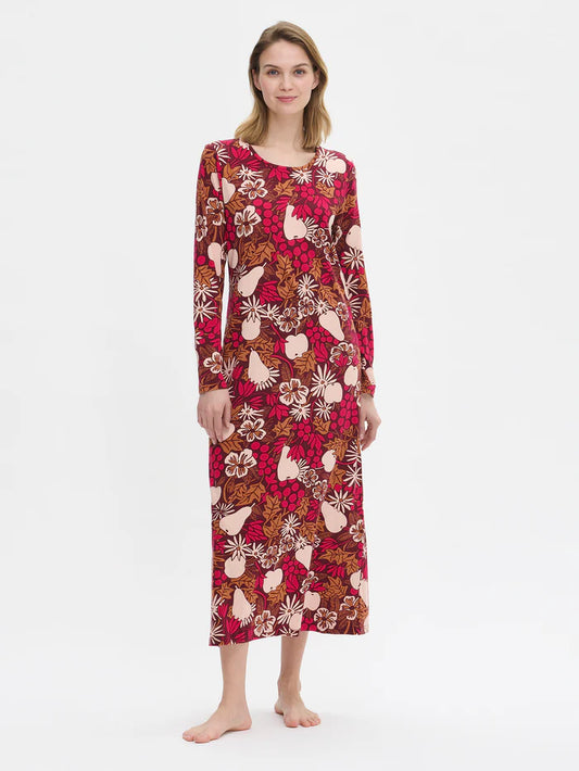 Nanso lang nachthemd herfst bladeren - JUHLA 29054 - Bruin