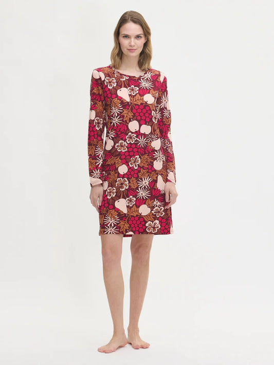 Nanso nachthemd lange mouw herfst bladeren - JUHLA 29055 - Bruin