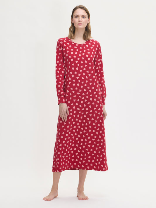 Nanso lang nachthemd hartjes - AMOR 29217 - Rood