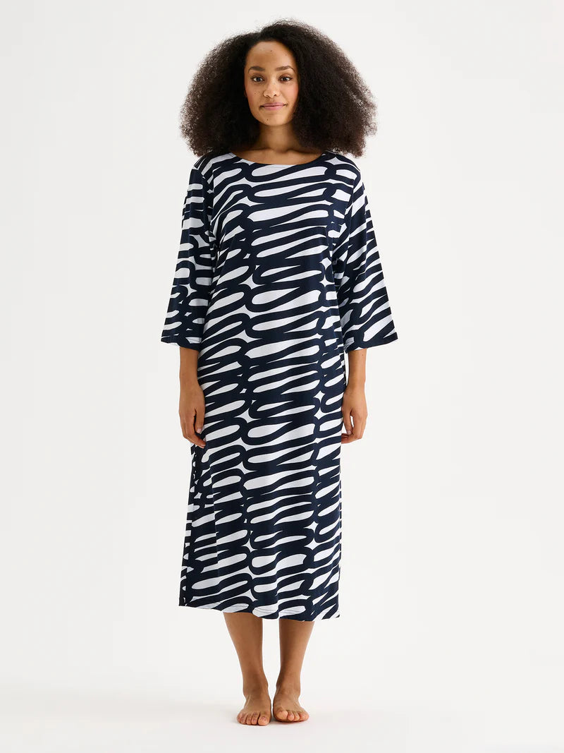 Nanso lang nachthemd 3/4 mouw - LUONNOS 29286 - Blauw