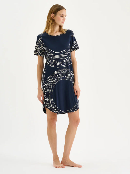 Nanso Nachthemd korte mouw - Aura 29334 - Blauw (2406)