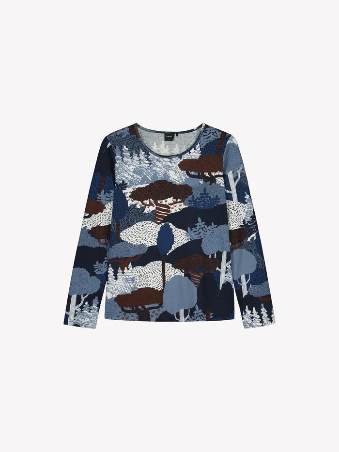 Nanso Pyjama lange mouw natuurpatroon - RUSKA 29600-3680 - bLAUW