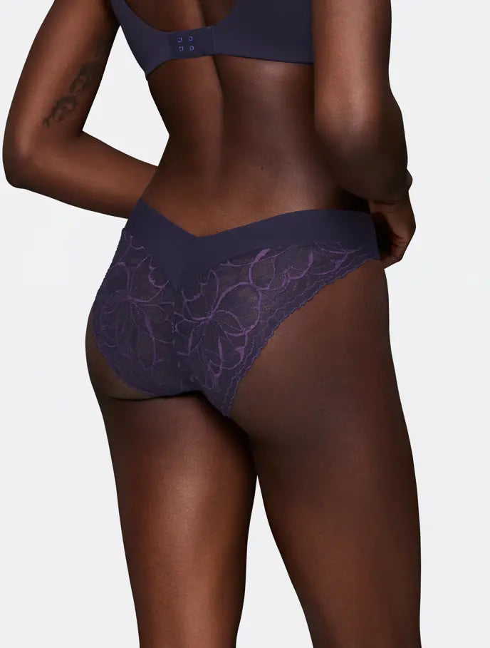 Triumph luxe slip - Body Make-Up Illusion Lace highleg Tai - 7329 - Prussian blue 00TS