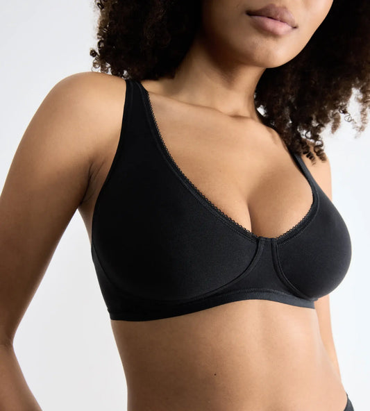 SLOGGI BH zonder beugel - BASIC+ Soft Bra O* - Zwart en wit