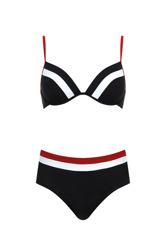 Olympia voorgevormde Bikini met beugel - 31655+31658 - Zwart rood