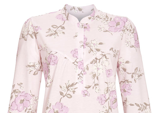 Ringella klassiek Nachthemd met knoopsluiting en pas - 3511044 - Helle orchidee roze