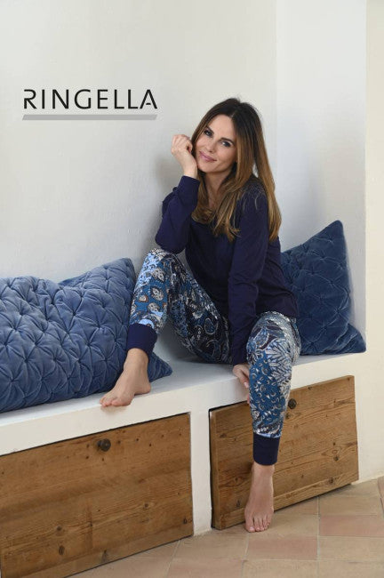 Ringella pyjama met boorden - 3511202 - Night blue