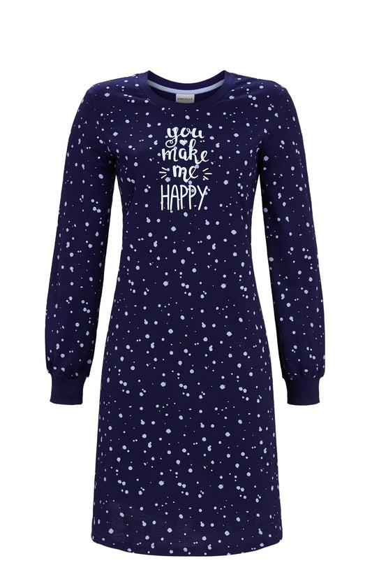 Ringella Nachthemd met boorden - 4511089 - Donker blauw