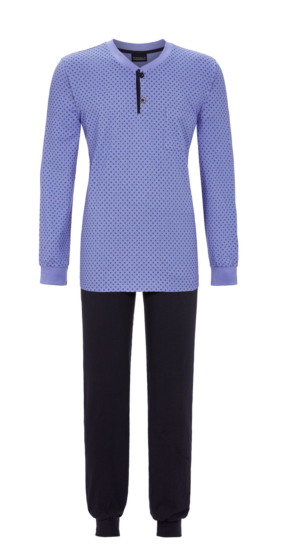 Ringella heren pyjama met boorden - 4541221 - Blauw
