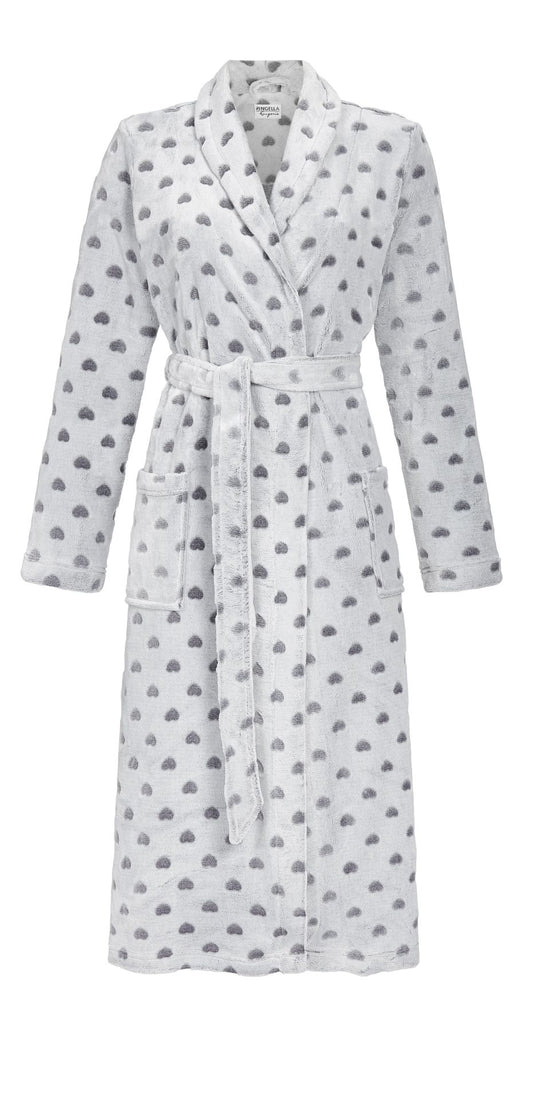 Ringella Fleece badjas met ceintuur hartjes - 4564809 - Grijs