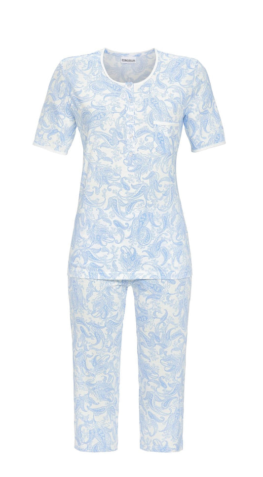 Ringella pyjama met capri broek - 5211268 - Azur blauw paisley print