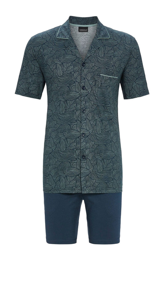 Ringella heren doorknoop Shortama met kraag - 5241313 - Antraciet