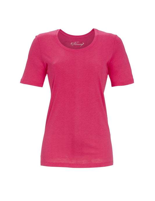 Bloomy mix and match shirt ronde hals korte mouw - 5251408 - roze