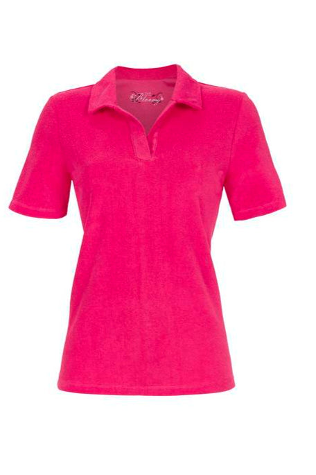 Bloomy mix and match T-shirt badstof V hals met kraag - 5251518 - Roze
