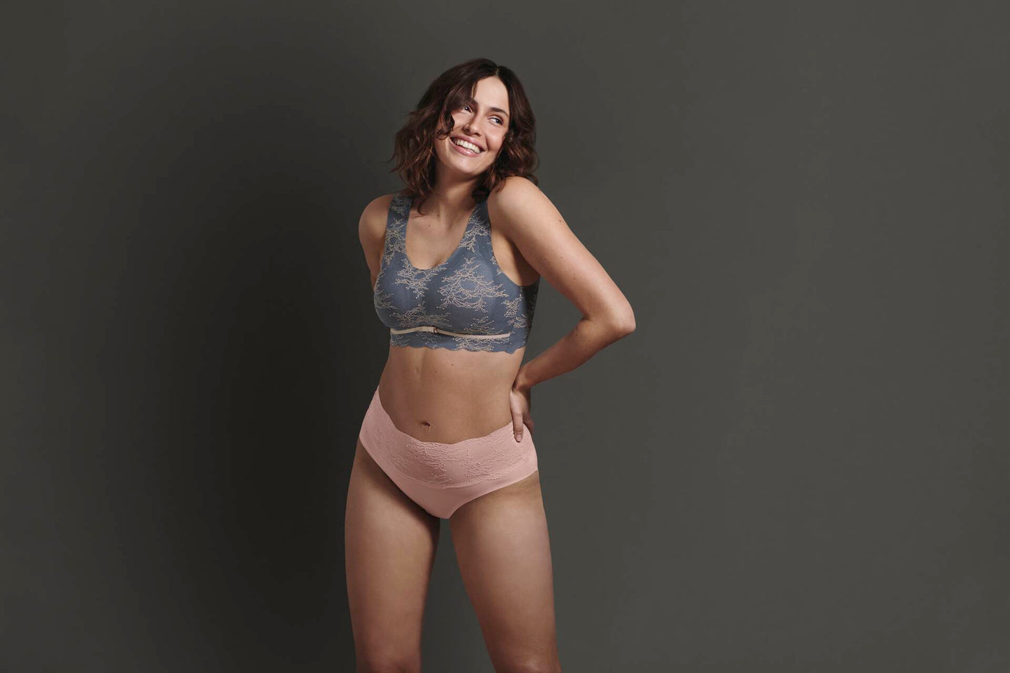 Anita Comfort voorgevormde Top Bralette - 5400 Essentials Lace - Grey/rose