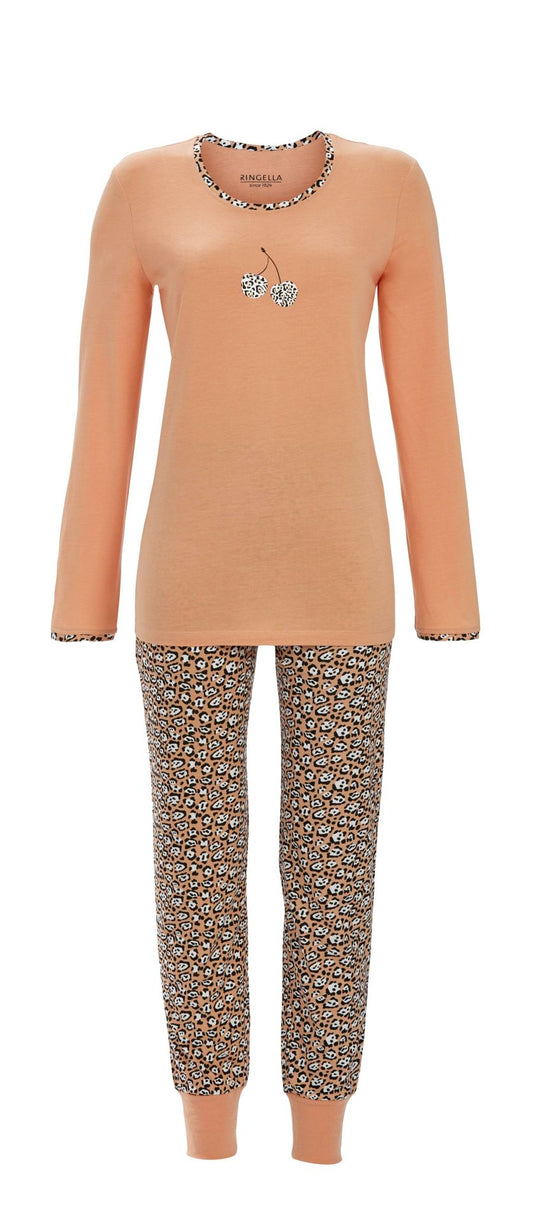 Ringella pyjama kersenopdruk met boorden - 5511207 - kleur Perzik