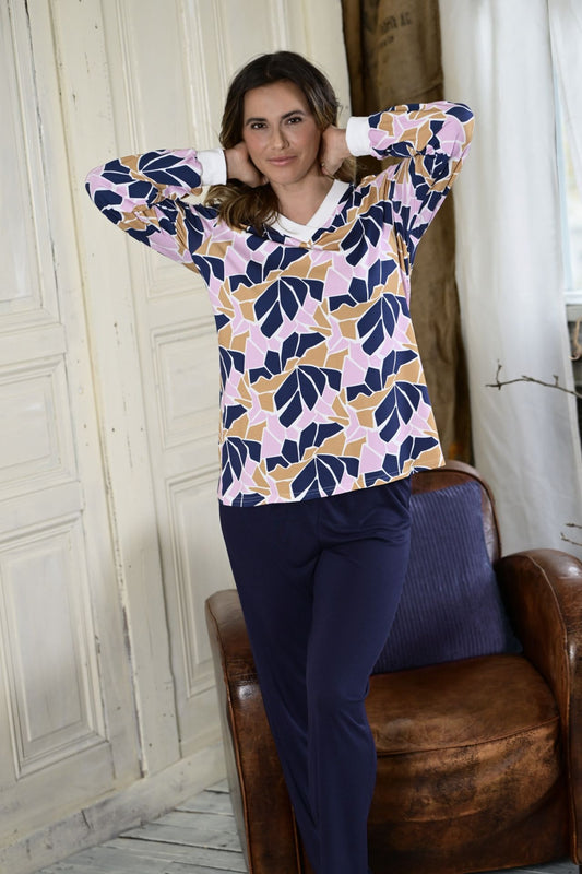 Ringella pyjama met abstract design en boorden - 5511226 - Multicolor