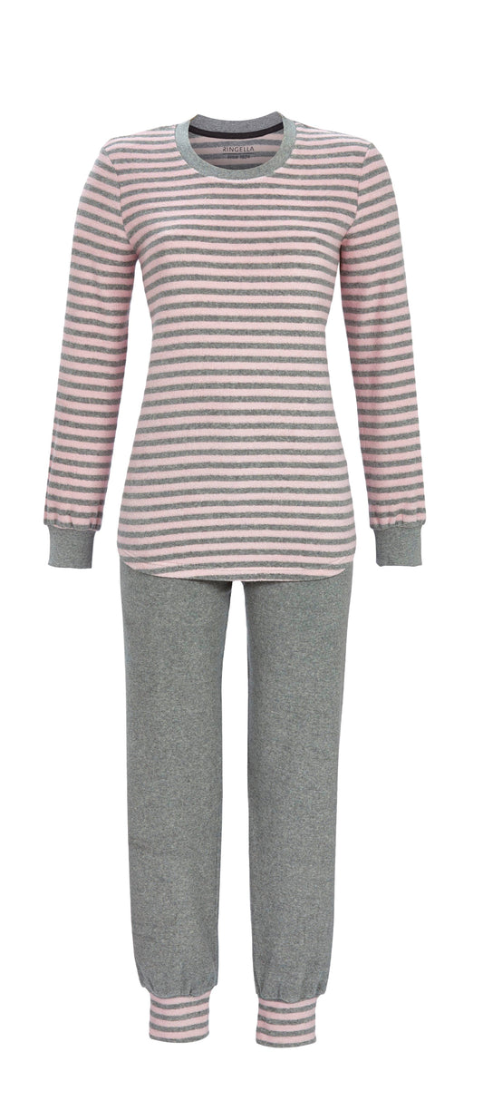 Ringella badstoffen pyjama gestreept - 5518230 - Roze grijs