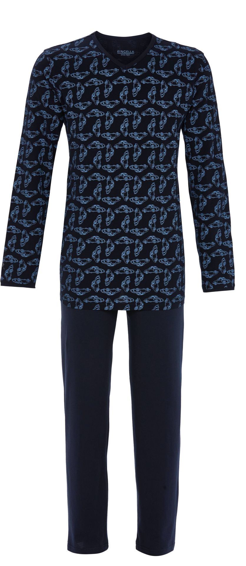 Heren pyjama auto kever motief V hals - 5541212 - Navy