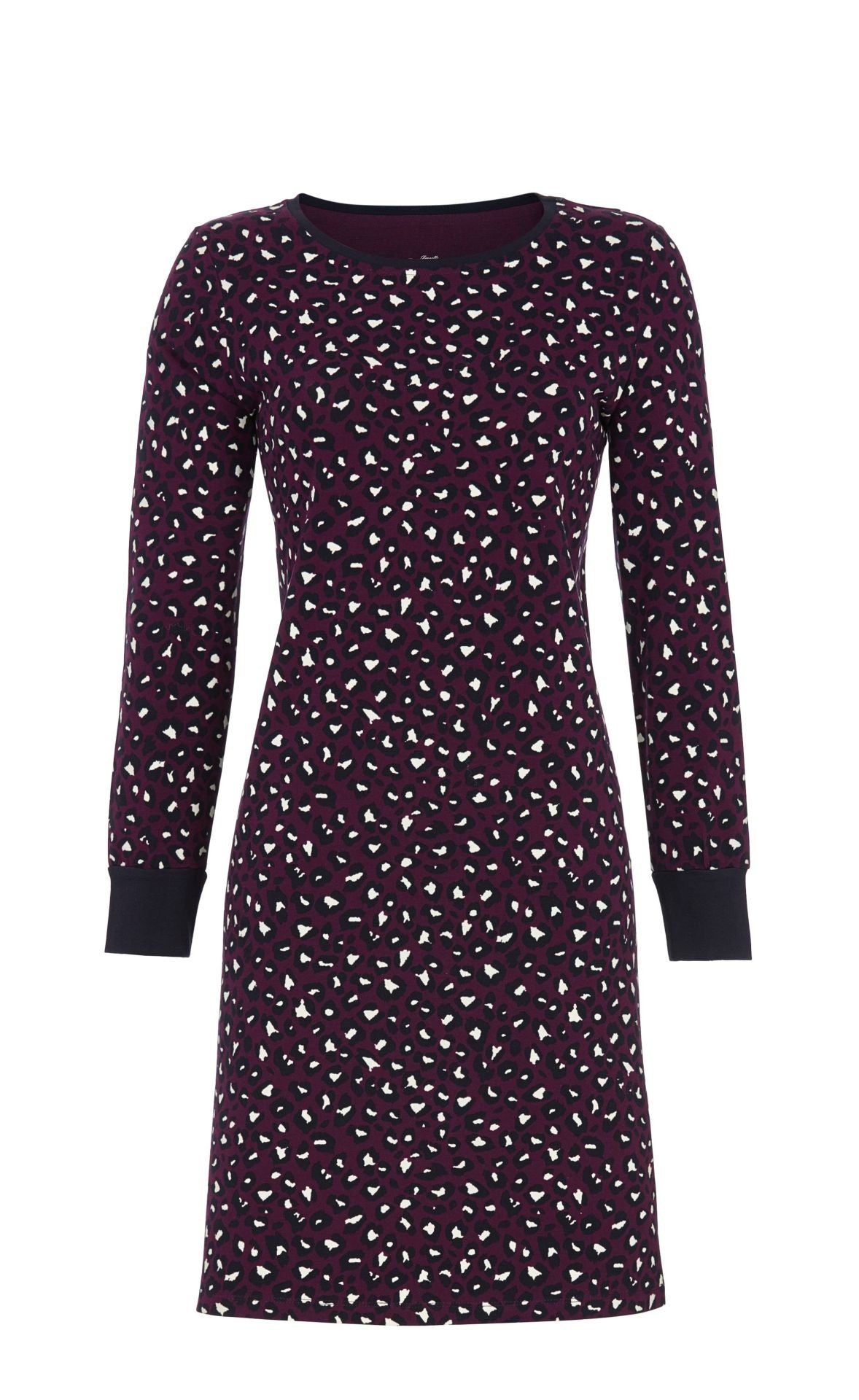 Ringella Bloomy nachthemd met boorden dierenprint - 5551002 - Paars