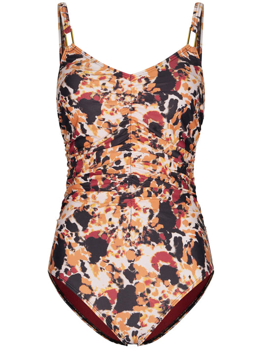 Pastunette beach badpak geplooid - Sunstone 581261-330-1 - Donker bruin