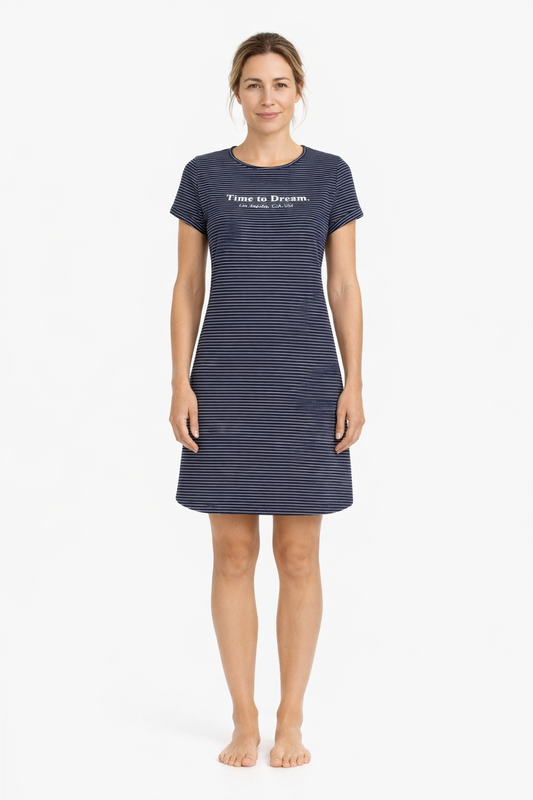Ringella Nachthemd gestreept met opdruk - 6211003 - Blauw