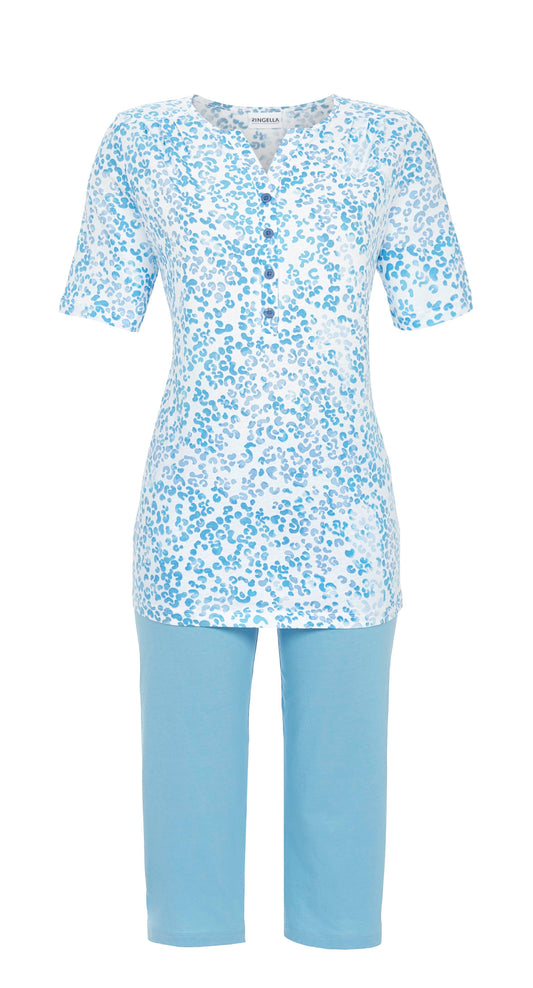Ringella Pyjama met capribroek knoopsluiting - 6211231 - Blauw