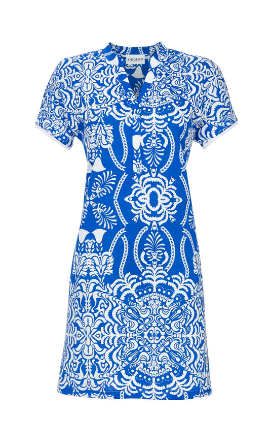 Ringella Nachthemd / Tuniek / Jurk met all over print - 6221013 - Royal blue