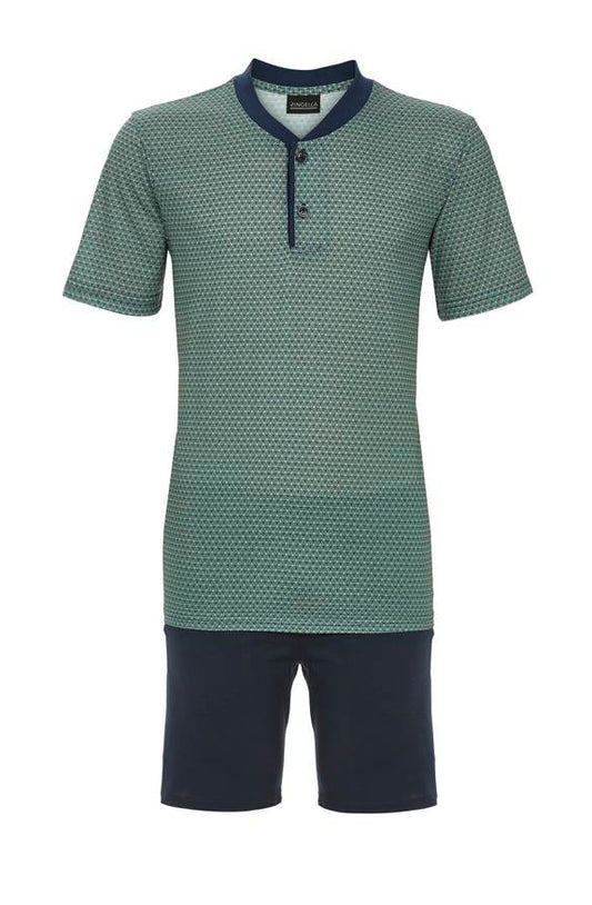 Ringella heren Shortama met knoopsluiting - 6241326 - Groen