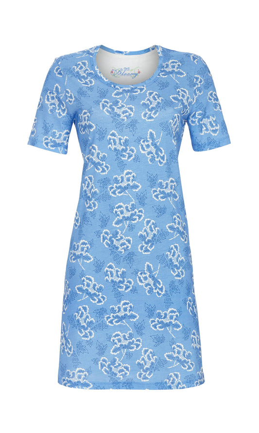 Bloomy by Ringella Nachthemd bloemenprint - 6251003 - Blauw