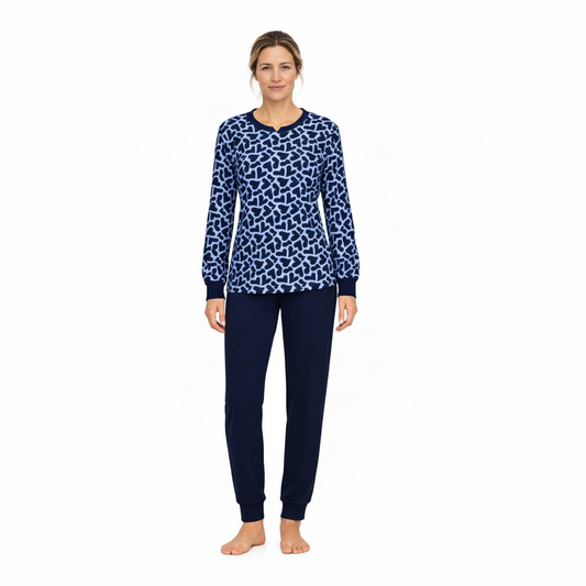 Ringella pyjama met boorden hart design - 6511211 - Blauw