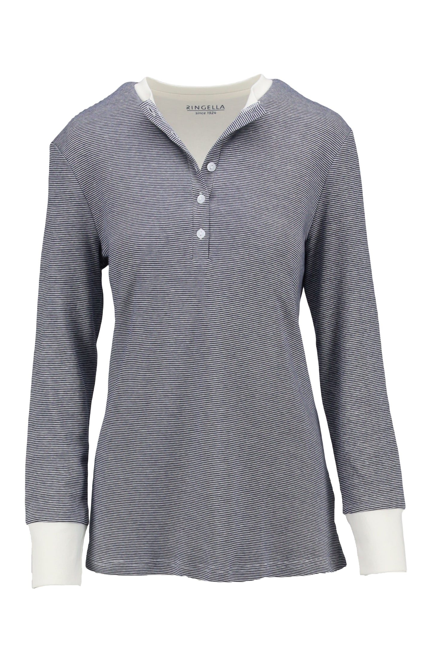 Ringella warme pyjama met knoopsluiting en boorden - 6511216 - Blauw