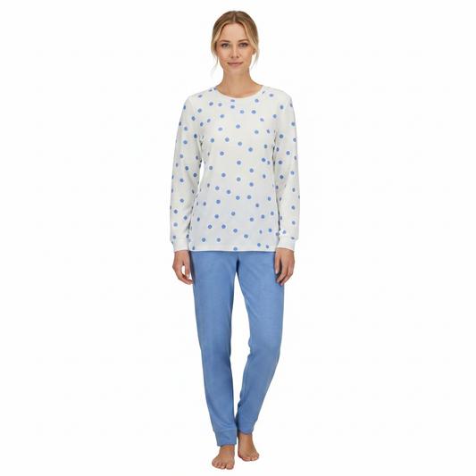 Ringella badstoffen pyjama gestipt - 6518212 - Lichtblauw