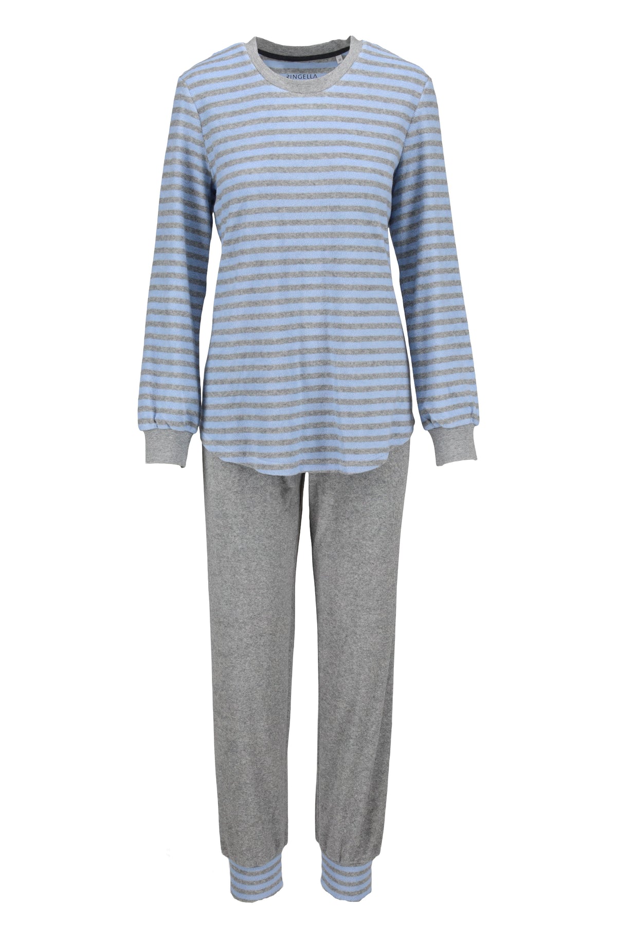 Ringella badstoffen pyjama gestreept - 6518245 - Blauw grijs