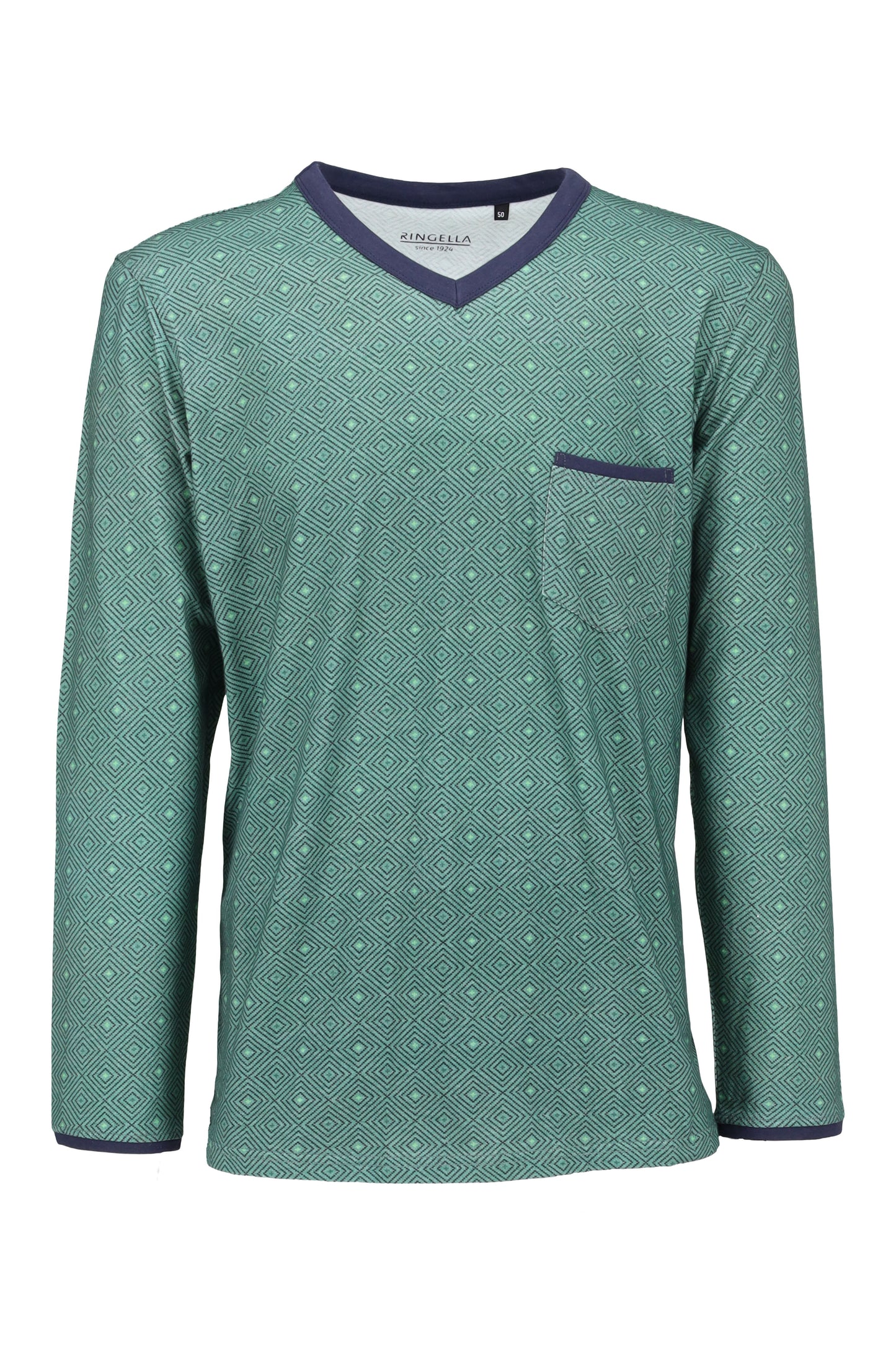 Heren pyjama V hals - 5541212 - Groen