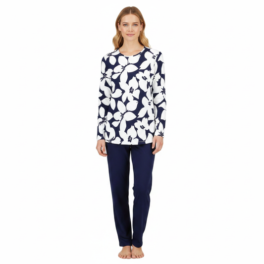 Ringella Bloomy pyjama met bloemenprint - 6551201 - Blauw