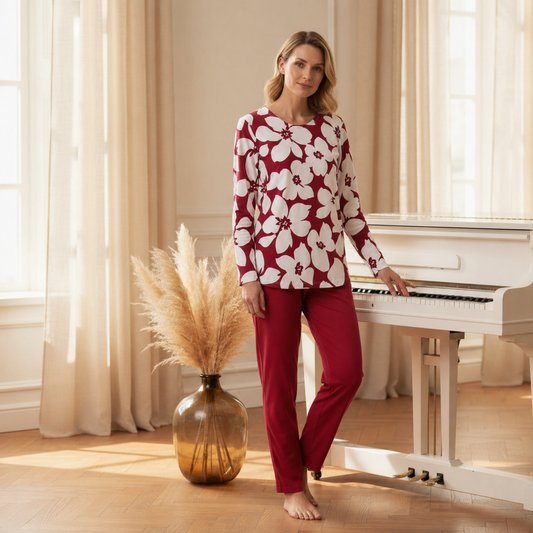 Ringella Bloomy pyjama met bloemenprint - 6551201 - Rood