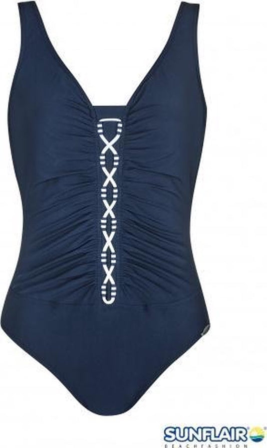 Sunflair badpak met plooien - 22067 - navy