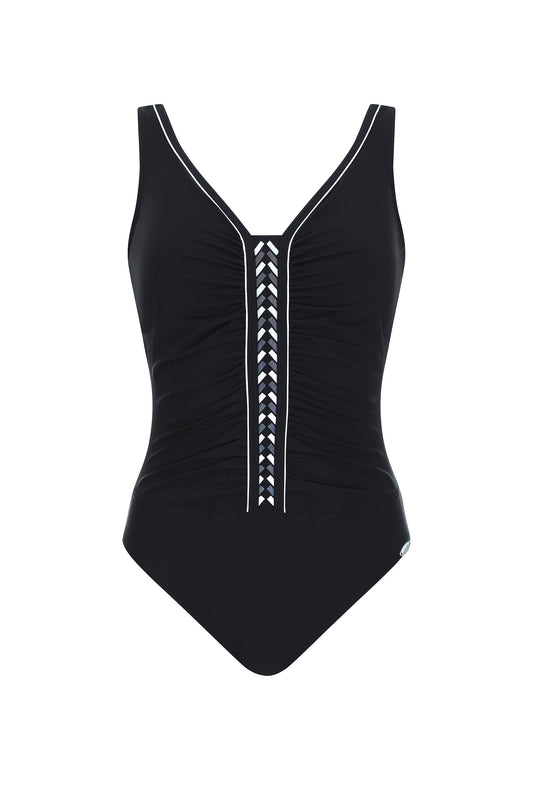 Sunflair beautyform shapewear badpak geplooid - 72038 - Zwart