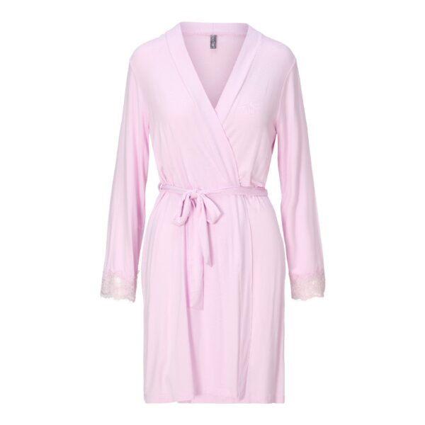 Lingadore badjas, Kimono met kant - 8414KM - Licht Roze (68)