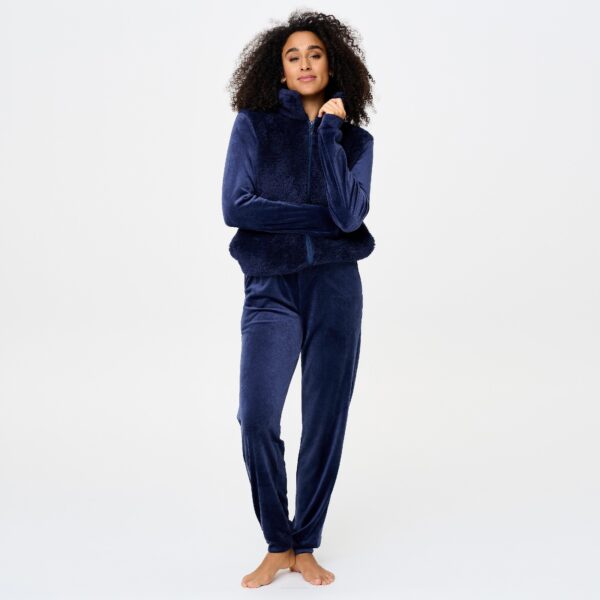 LingaDore Warme Huispak met rits Velvet fleece - 8623 - Black Iris
