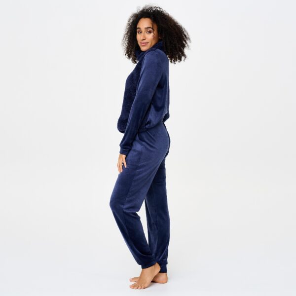 LingaDore Warme Huispak met rits Velvet fleece - 8623 - Black Iris