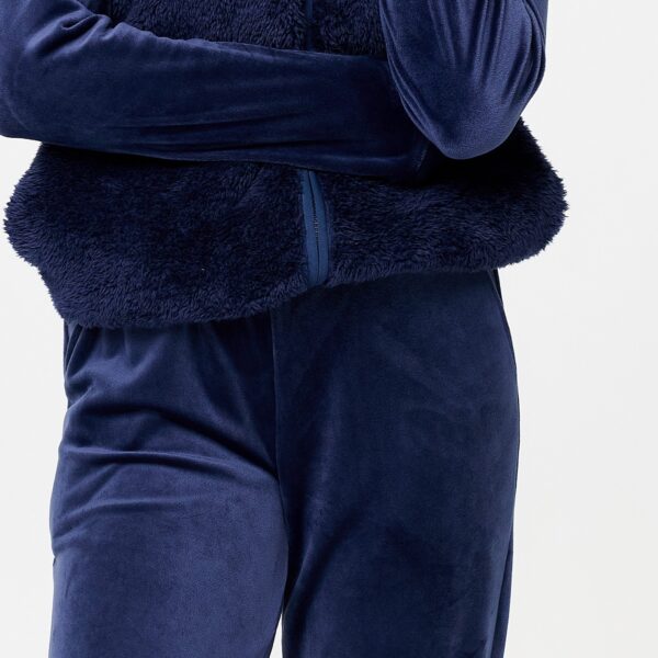 LingaDore Warme Huispak met rits Velvet fleece - 8623 - Black Iris