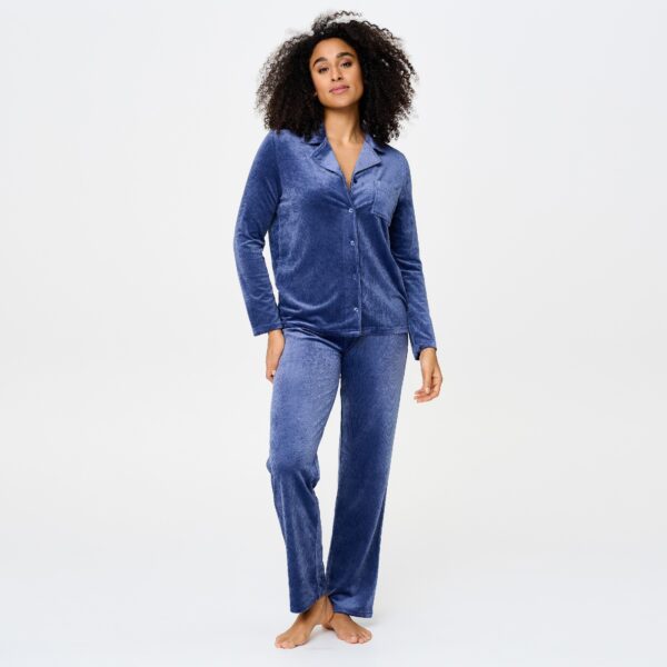 LingaDore Warme Pyjama kraag en doorknoop - 8624 - Nightshadow Grey (375)
