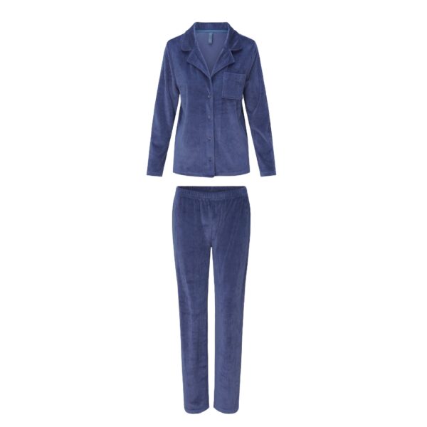 LingaDore Warme Pyjama kraag en doorknoop - 8624 - Nightshadow Grey (375)