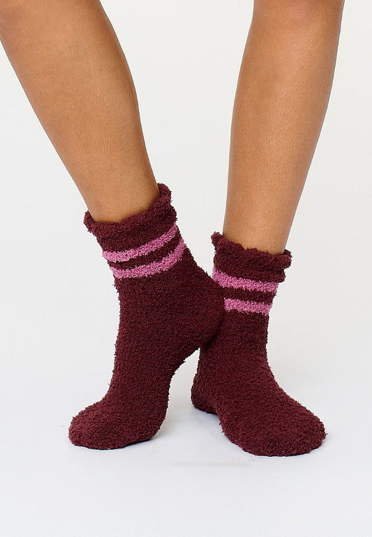 Lingadore Cosy fleece sokken per stuk- 8632 - Port (85)