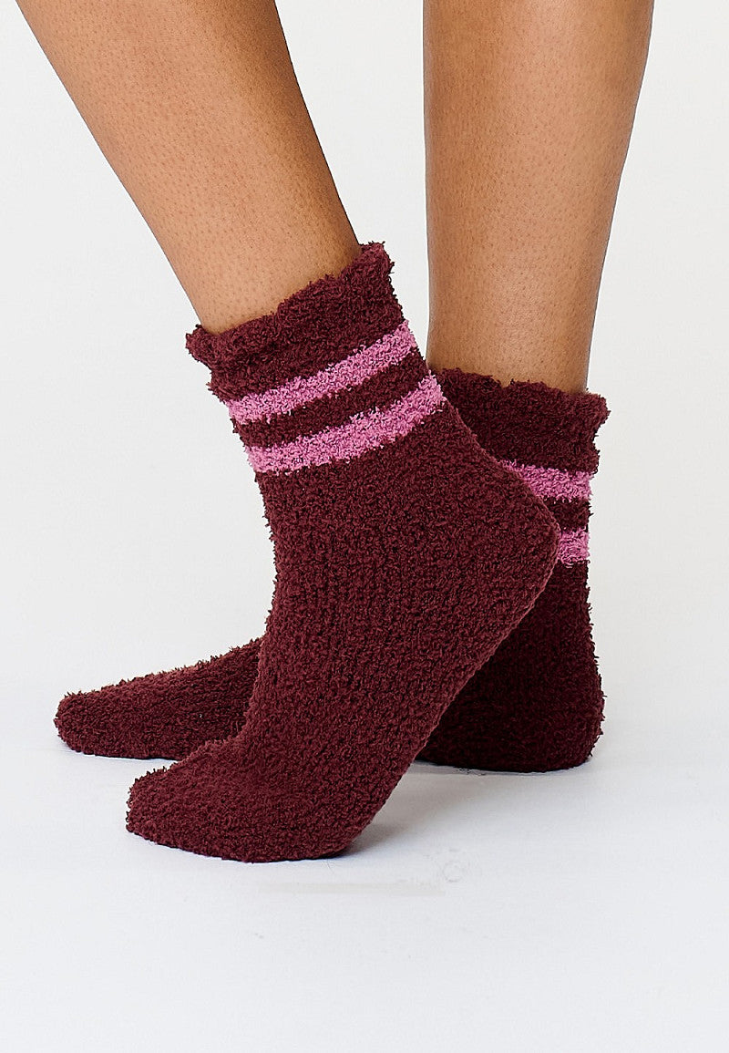 Lingadore Cosy fleece sokken per stuk- 8632 - Port (85)
